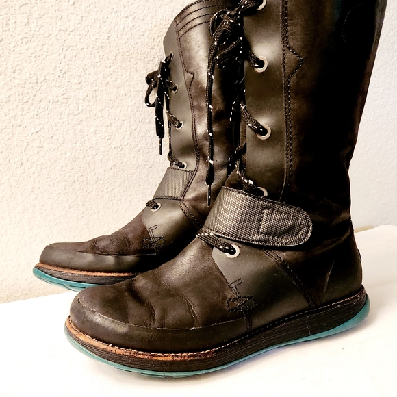 Sorel Full-grain Nubuck, Weather Proof, Lace-up Black Boots, Size 9 - Picture 7 of 10